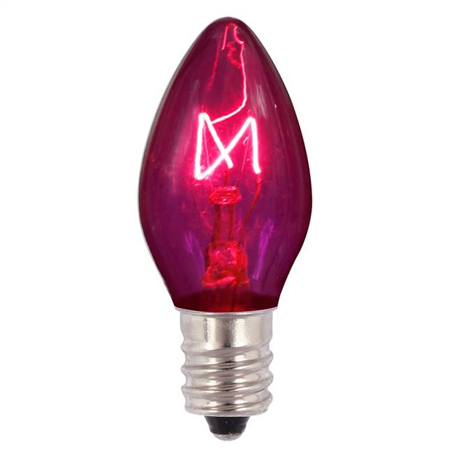 C7 Transparent Purple 130V 5W Bulbs