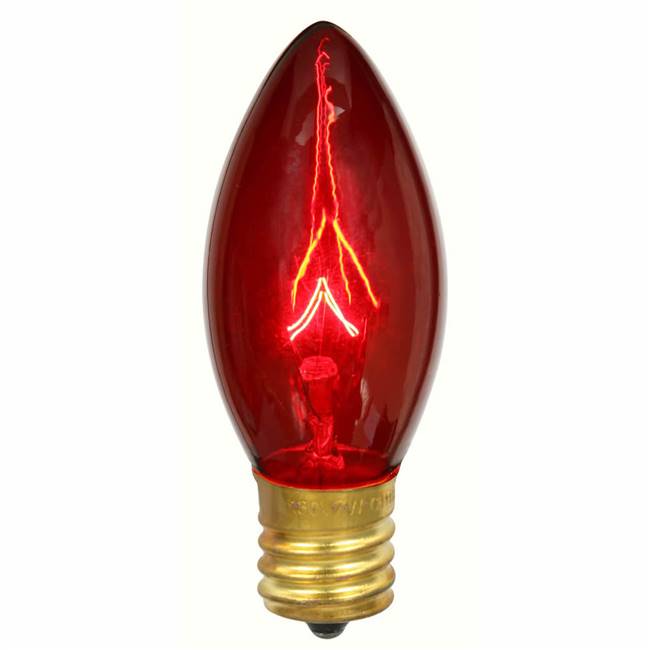 C9 Transparent Red 7W 130V Bulb