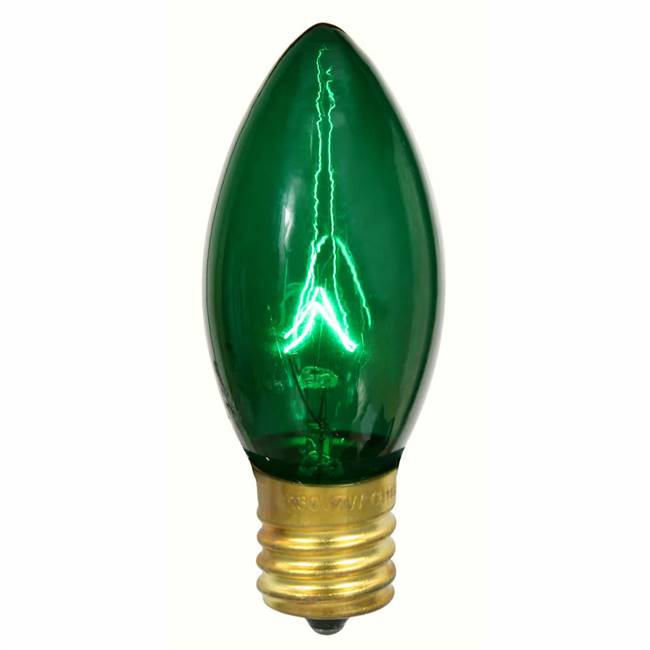 C9 Transparent Green 7W 130V Bulb