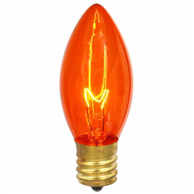 C9 Transparent Amber 7W 130V Bulb