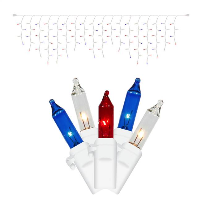 100Lt Red-White-Blue/Ww Icicle Ec Set 9'