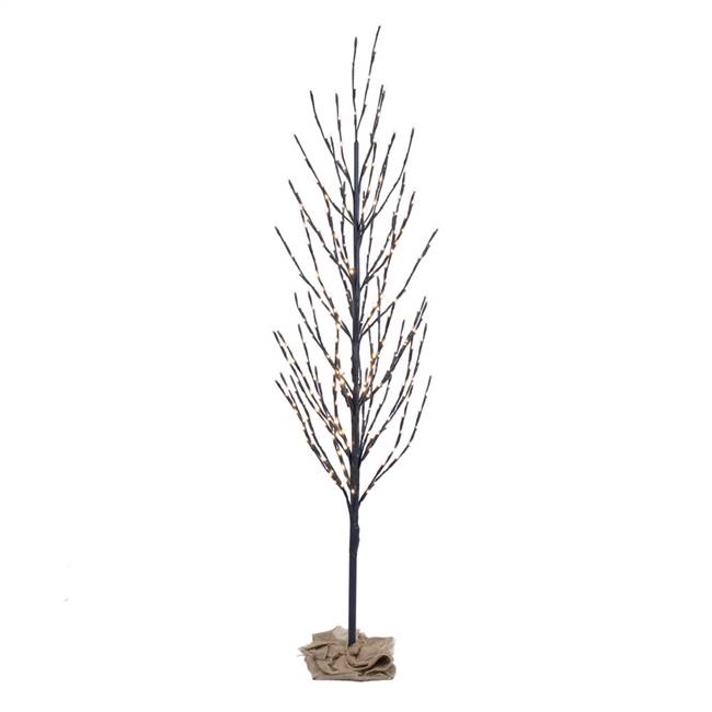 3' Brown Tree LED200 WmWht Flat Base