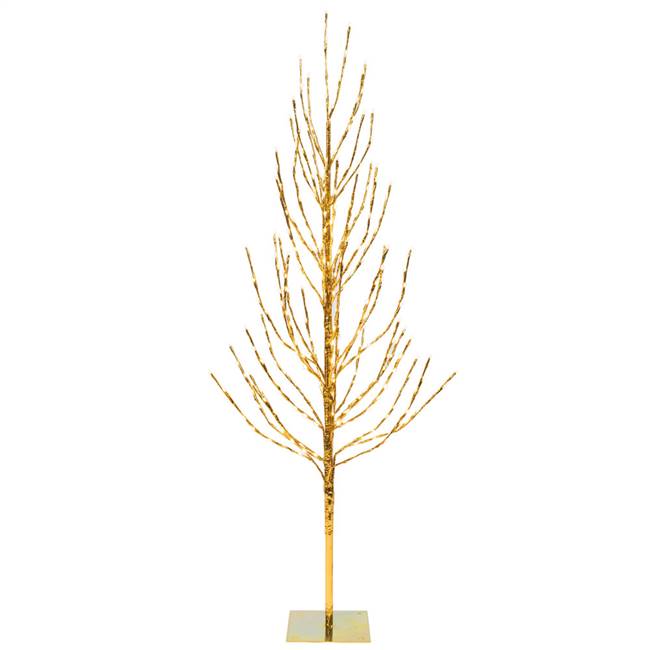 6' Gold Tree LED560 WmWht Falt Base