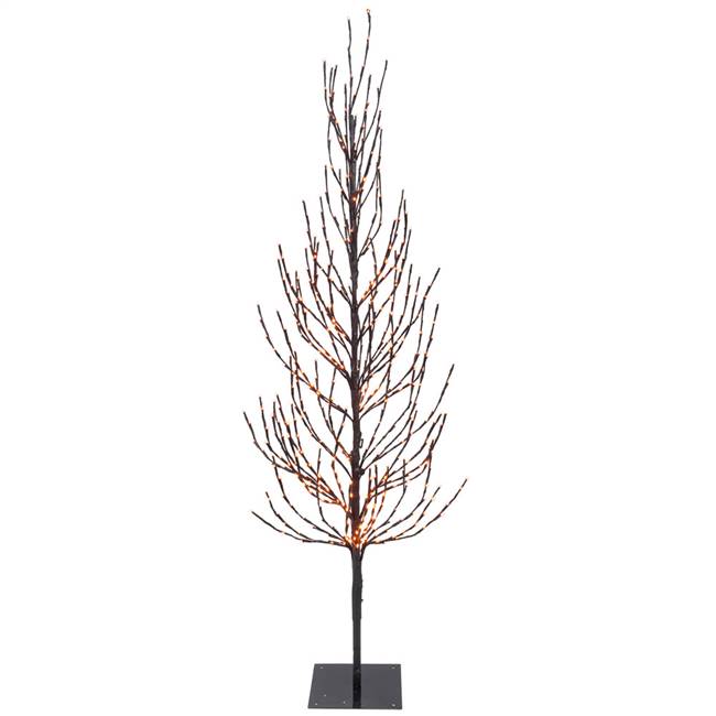 5' Brown Tree LED336 Orange Flat Base