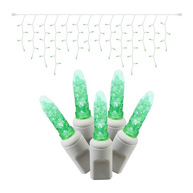 70Lt LED Green/WW M5 Twinkle Icicle 9'L