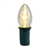 C7 LED WmWht Glass Transp Bulb 25/Box