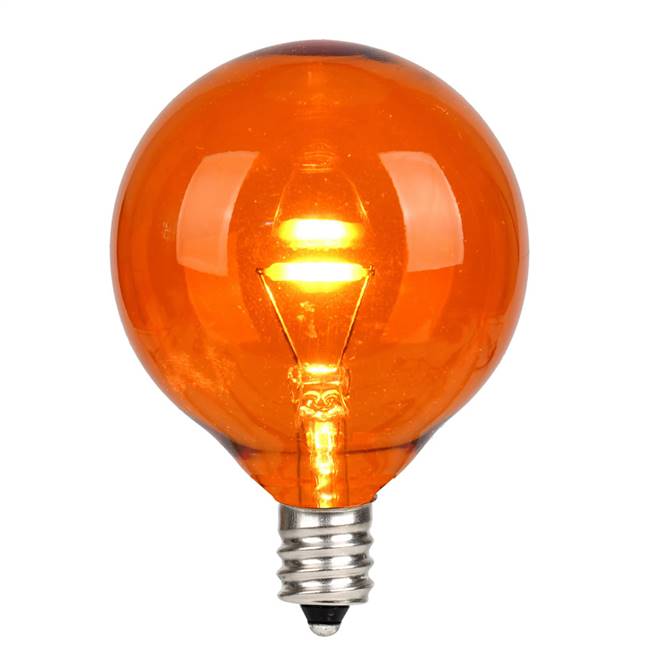 G50 LED Orange Glass Trans E12 Bulb 25Bx
