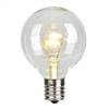 G50 LED WmWht Glass Transp E17 Bulb 25Bx