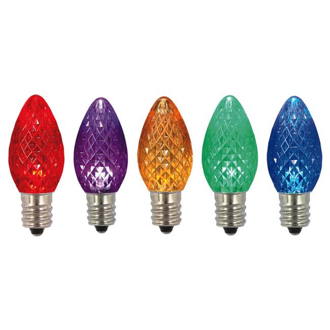 C7 Faceted LED Multi Twinkle Bulb