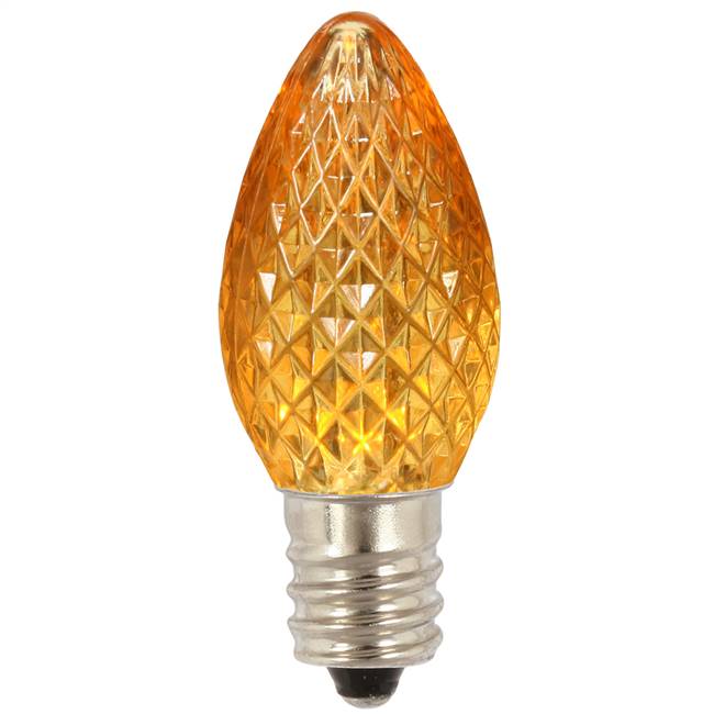 C7 Faceted LED Yellow Bulb .96W