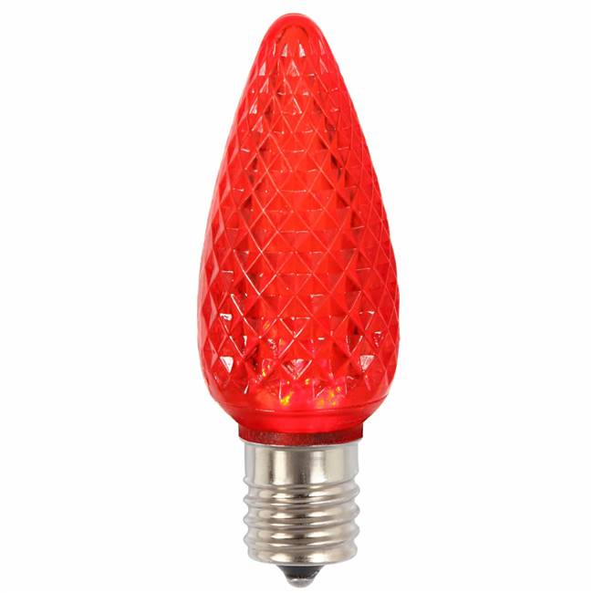 C9 Faceted LED Red Bulb .96W