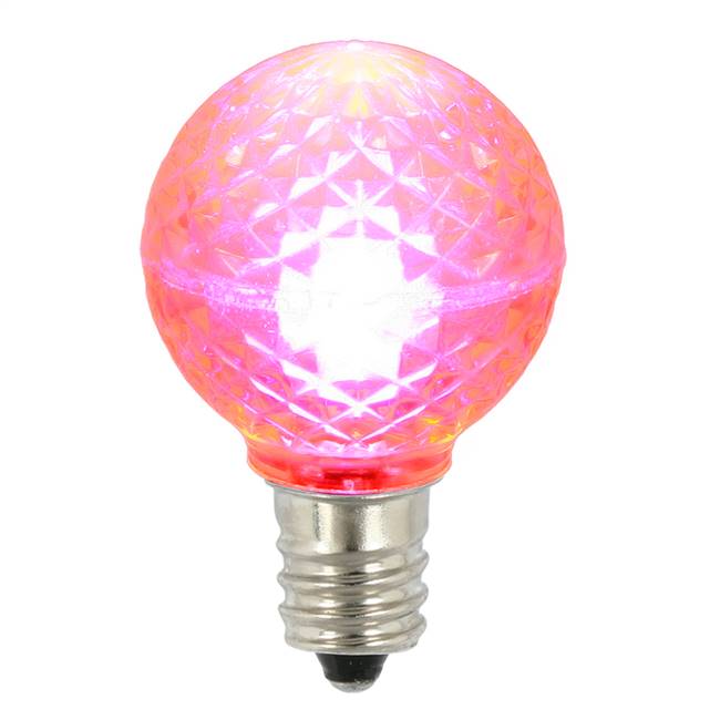 G30 Faceted LED Pink Bulb E12 .38W