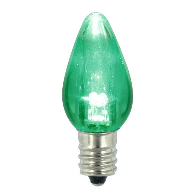 C7 Transparent LED Green Bulb .96W 130V