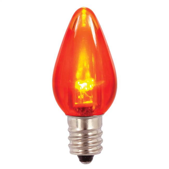 C7 Transparent LED Orange Bulb .96W 130V