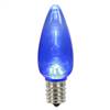 C9 Transparent LED Blue Bulb .96W 130V