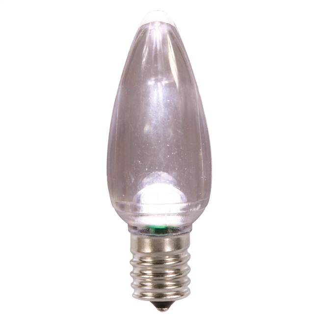 C9 Transparent LED Pure Wht Bulb .96W