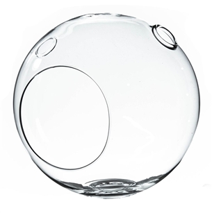 Clear Round Globe Terrarium / Votive Candle Holder / Vase. Width: 6". Height: 6.5"