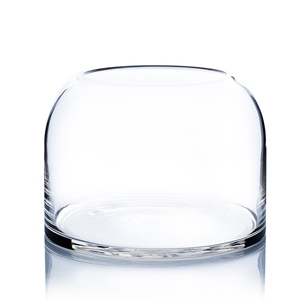 Clear Dome Shape Terrarium Vase. Open: 6.1"; Height: 7"; Diameter: 9.75"