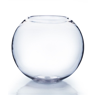 Clear Bubble Bowl Vase. Diameter: 6. Height: 5"