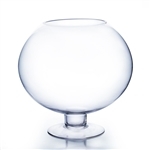 Clear Stem Bow Vase. Bowl Size: 15"D, 12"H - Stem Size: 8.5" W, 3.5" H -  Open: 8". Height: 16"