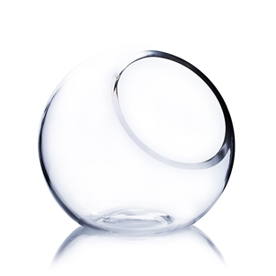 Clear Slant Bubble Bowl Vase. Open: 3.3"; Height: 5.5"