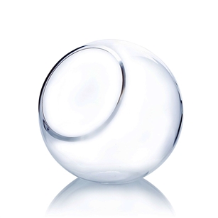 Clear Slant Bubble Bowl Vase. Open: 4.75"; Height: 8"; Diameter: 8"