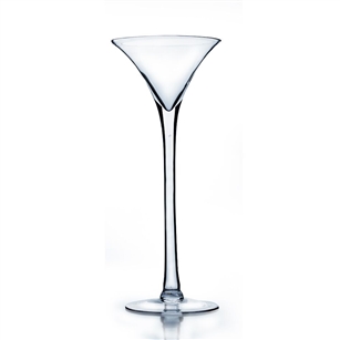 Martini Glass Vase. Open: 6". Height: 16".