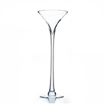 Martini Glass Vase. Open: 7". Height: 20". Base: 6"