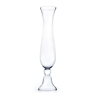 Clear Trumpet Vase. Open: 7". Height: 35". Base: 7"