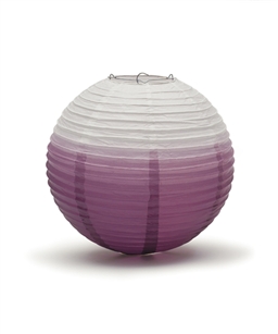 Ombre Colored Round Paper Lanterns (Pack of 24) - Purple, 12"