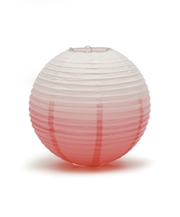 Ombre Colored Round Paper Lanterns (Pack of 24) - Watermelon, 12"