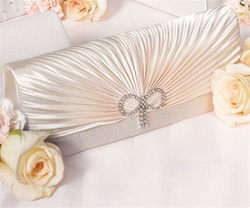 Classic Rouching and Crystal Bow Evening Bag