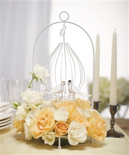 Ornamental Wire Centerpiece With Suspended Wire Tear Drop