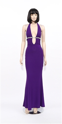 Temptation - Backless stripper halter dress