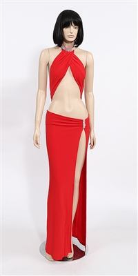 Ruby - Rhinestone halter by Kamala Collection Sexy Evening Gowns