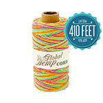 Global Hemp Neon Variegated 20# Test Waxed Hemp Twine