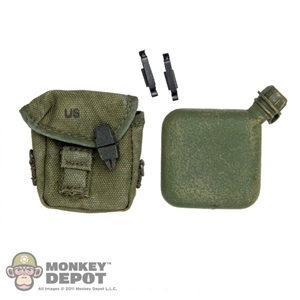 Canteen: Ace 2 Quart Canteen & Cover 2nd Pattern w/Alice Clip (Aged)