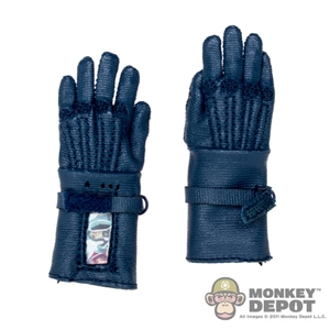 Gloves: Art Figures Blue Leatherlike Gloves w/Hands