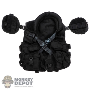 Vest: Art Figures Mens Black tactical Vest w/Pouches