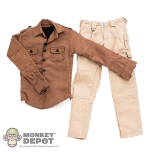 ACI Toys Military Shirt (Walnut),Black Vest & Cargo Pants (Khaki) (ACI-738)