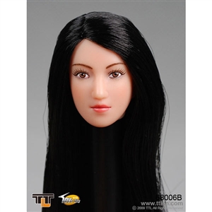 Head: TTL Toys Female Head with Long Straight Black Hairstyle (TTL-68006B)