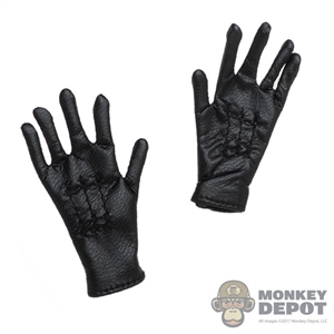 Gloves: Alert Line Mens Black Leather-Like Gloves