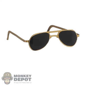 Glasses: Alert Line Mens Gold Framed Sunglasses (Metal)