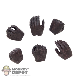Hands: Asmus Toys 6 Piece Female Molded Brown Hand Set