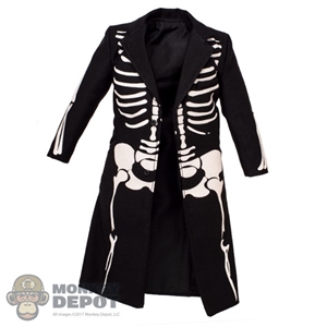 Coat: Black Box Black Frock Coat w/Painted Bones