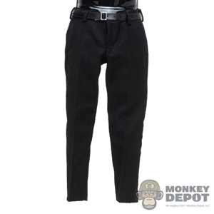 Pants: Black Box Mens Black Dress Slacks w/Leather-Like Belt