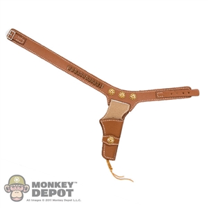Belt: Battle Gear Toys Brown Western Leather w/Colt .45 Hoster