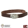 Belt: BOB Toys 1/12th Mens Leather-Like Brown Belt w/Presidents Buckle