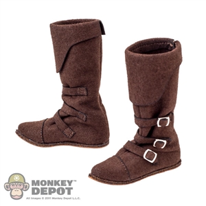 Boots: Coo Models Medieval Suede Buckle Boots