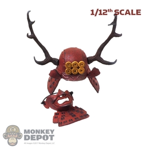 Helmet: Coo Models 1/12th Red Kabuto w/Antlers & Menoshitabao